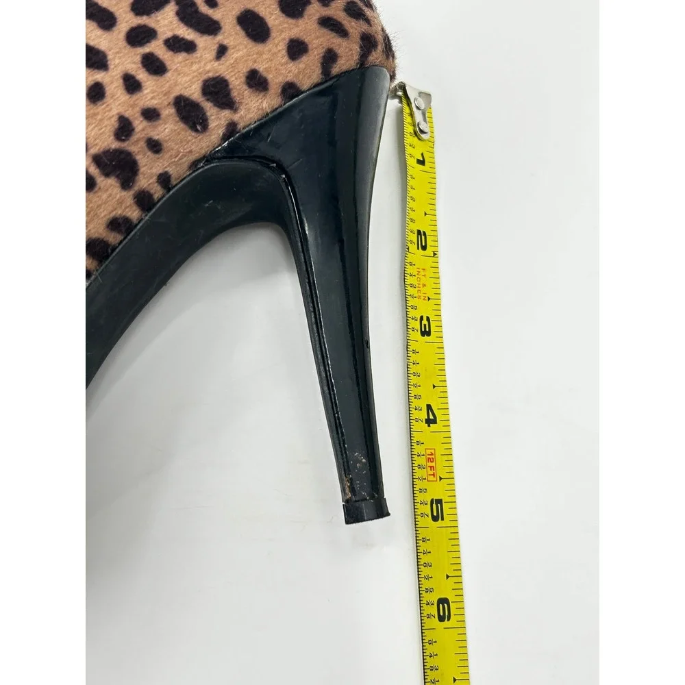 Style & Co Leopard Print Faux Calf Hair‎ Platform Stiletto Booties 8.5 Mob Wife